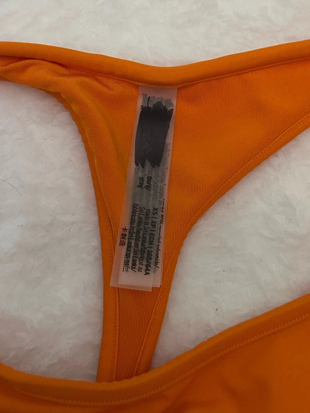 New! Frankie's Bikinis x PINK Orange High-Cut Thong Bikini Bottom 39099
